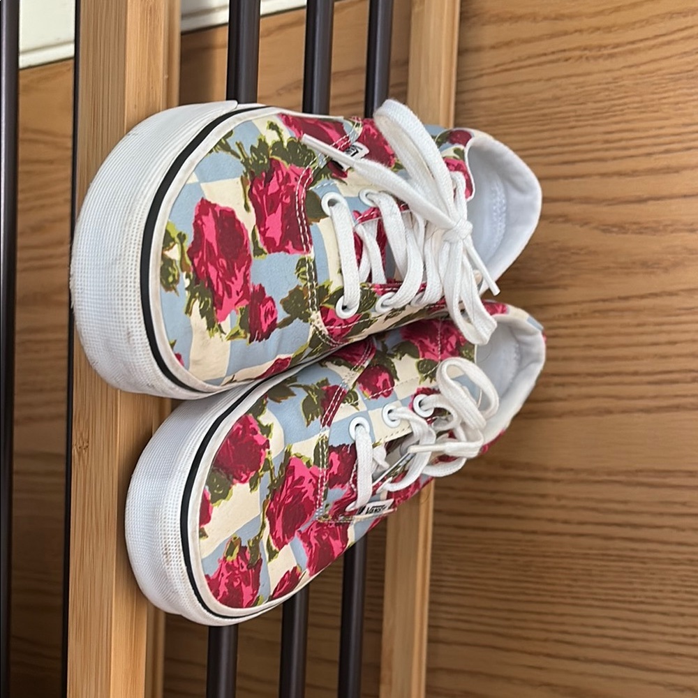 Vans Red Floral Canvas Shoes